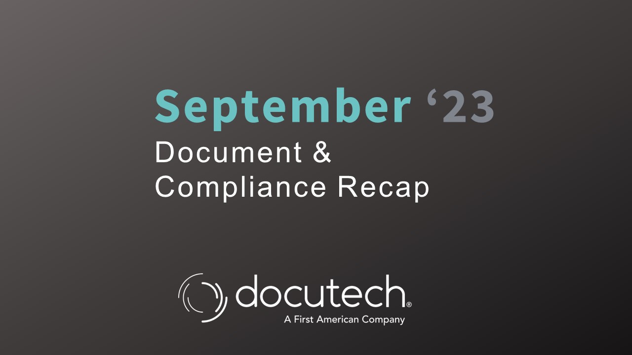 September 2023 Compliance Recap